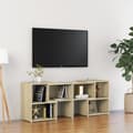 Miniatyrbild 1 av 2: Tv-bänk sonoma-ek 104x30x52 cm konstruerat trä