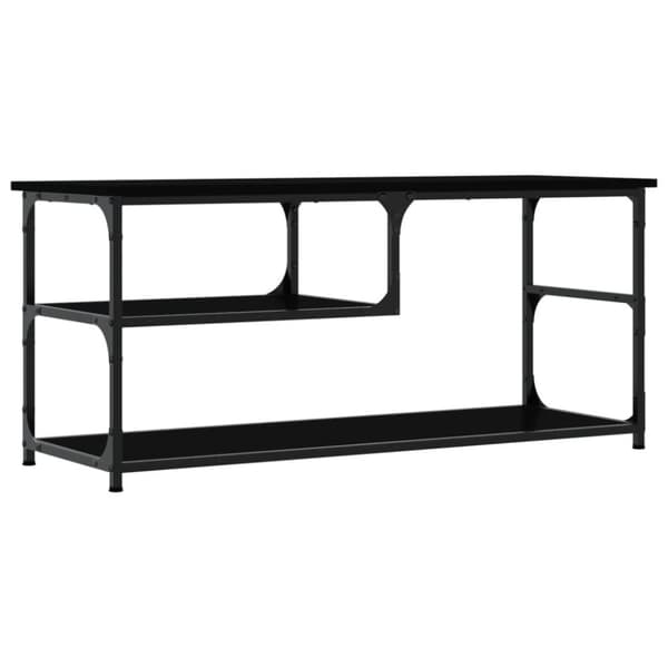 Tv-bänk svart 103x38x46,5 cm konstruerat trä och stål