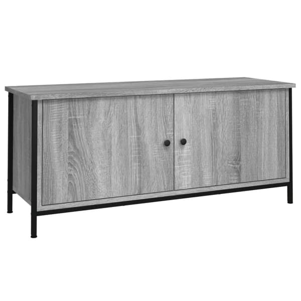 Tv-bänk med dörrar grå sonoma 102x35x45 cm konstruerat trä