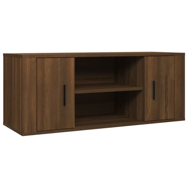 Tv-bänk brun ek 100x35x40 cm konstruerat trä