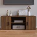 Miniatyrbild 1 av 2: Tv-bänk brun ek 100x35x40 cm konstruerat trä