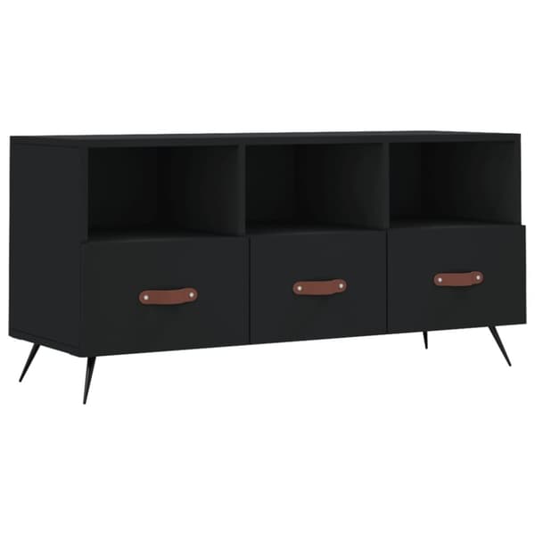 Tv-bänk svart 102x36x50 cm konstruerat trä