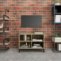 Miniatyrbild 1 av 2: TV-bänk med metallben sonoma-ek 69,5x30x50 cm