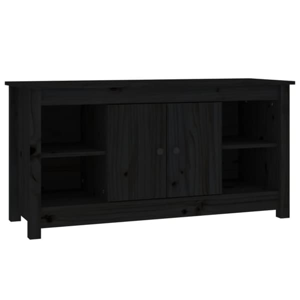 Tv-bänk svart 103x36,5x52 cm massiv furu