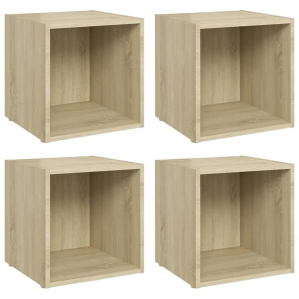 TV-bänk 4 st sonoma-ek 37x35x37 cm konstruerat trä