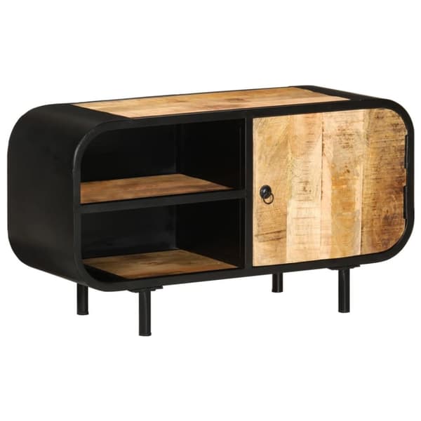 TV-bänk 90x30x48 cm grovt mangoträ