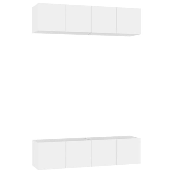 Tv-bänk set 4 st vit 60x30x30 cm konstruerat trä