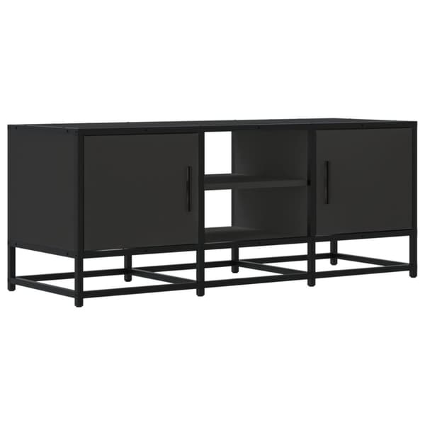 Tv-bänk svart 100x35x41 cm konstruerat trä och metall