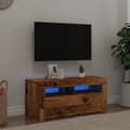 Miniatyrbild 1 av 2: TV-bänk med LED-lampor åldrat trä 90x35x40 cm konstruerat trä