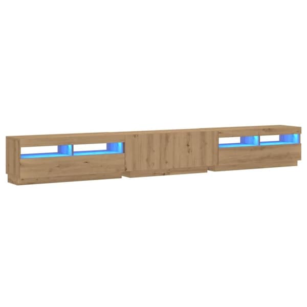 vidaXL TV-bänk med LED-lampor artisan ek 300x35x40 cm konstruerat trä