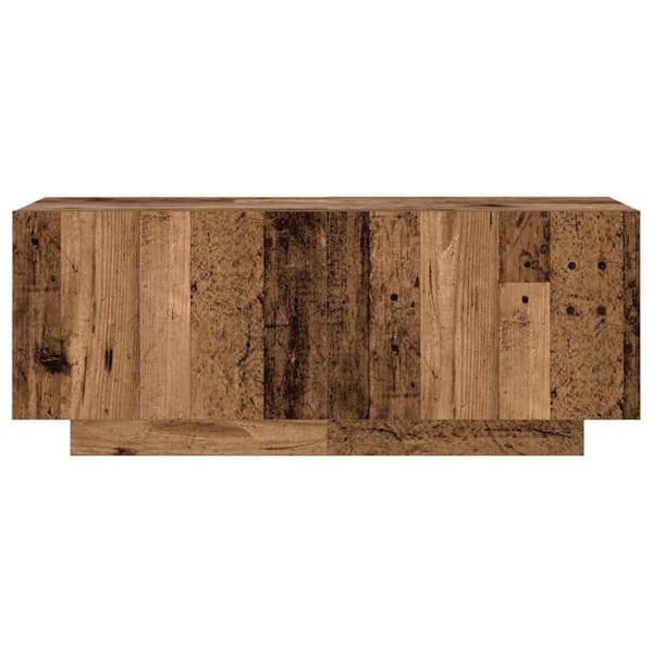 vidaXL TV-benk med LED-lys gammelt tre 300x35x40 cm konstruert tre