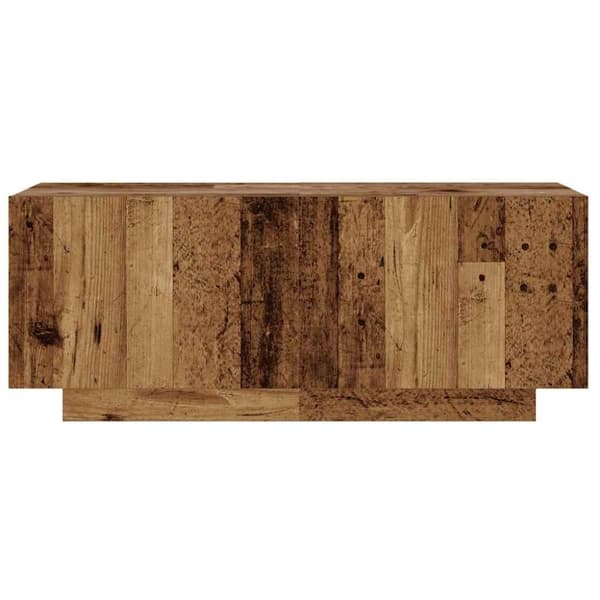 vidaXL TV-bänk med LED-lampor åldrat trä 200x35x40 cm konstruerat trä