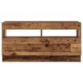 Miniatyrbilde 8 av 11: vidaXL TV-benk med LED-lys gammelt tre 260x35x40 cm konstruert tre