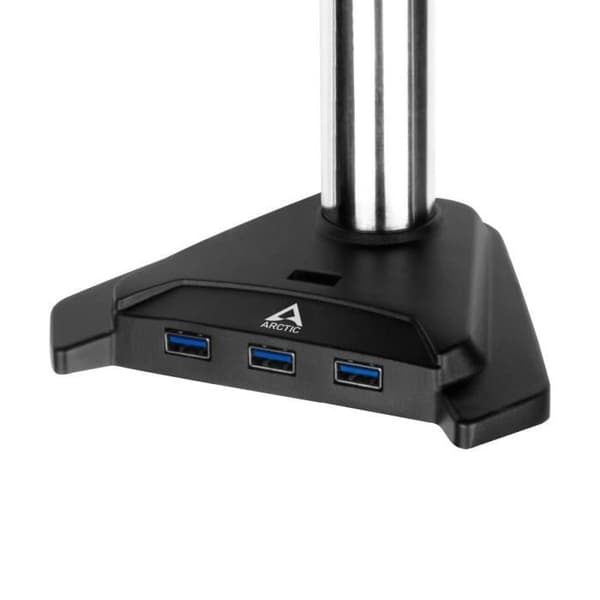 Monitorstativ - ARCTIC - Z2 Pro (Gen 3) - 2 VESA 75/100-skärmar - 4-portars USB-hubb - Svart