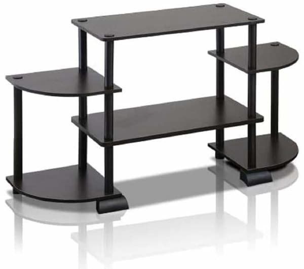 Furinno - 12258 - Verktygsfritt TV-ställ, Trä, Espresso och Svart, One Size, Espresso och Svart, One Size