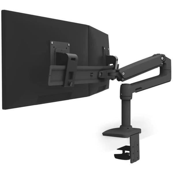 Skärmstöd - ERGOTRON - LX Skrivbord Dual Direct Arm - 2 LCD-skärmar - Mattsvart - Max storlek: 25 tum Svart