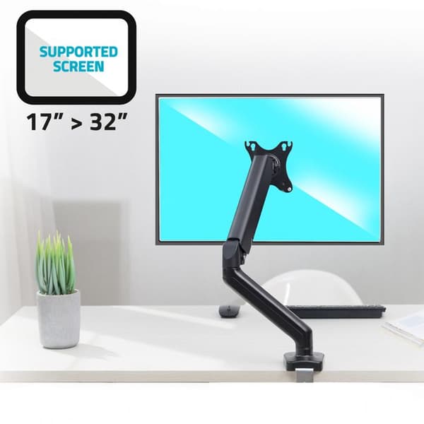 Ledd PC-skärmstöd - Ergomount - Enkel - 17 till 32 tum - VESA 75/100 - Svart