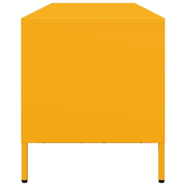 vidaXL tv-bord 135x39x43,5 cm koldvalset stål sennepsgul