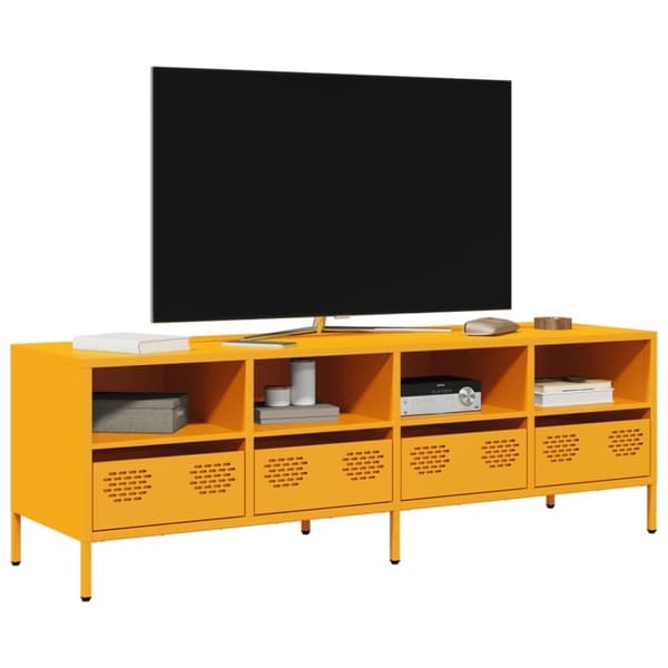 vidaXL tv-bord 135x39x43,5 cm koldvalset stål sennepsgul