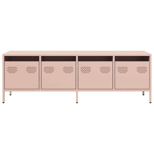vidaXL tv-bord 135x39x43,5 cm koldvalset stål lyserød