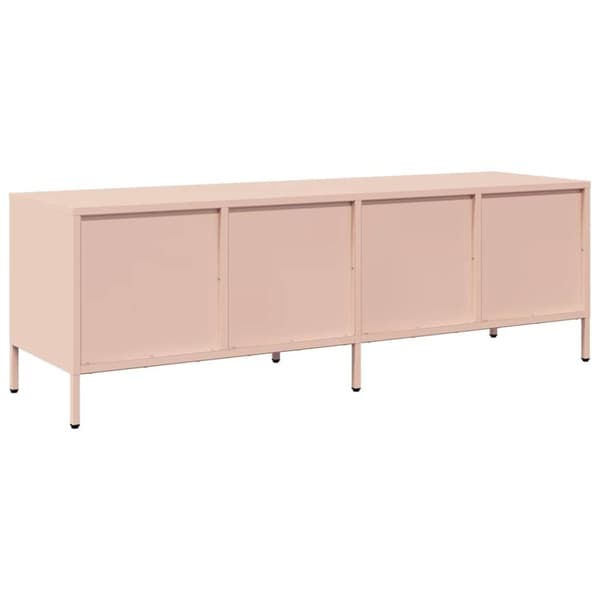 vidaXL tv-bord 135x39x43,5 cm koldvalset stål lyserød