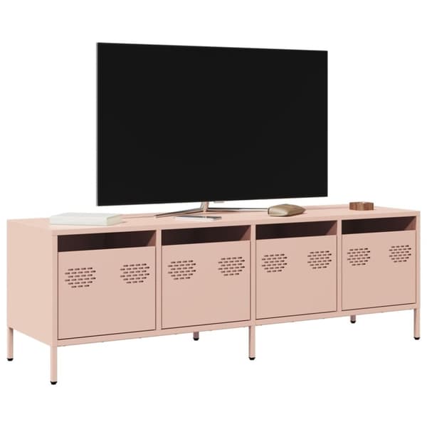 vidaXL tv-bord 135x39x43,5 cm koldvalset stål lyserød