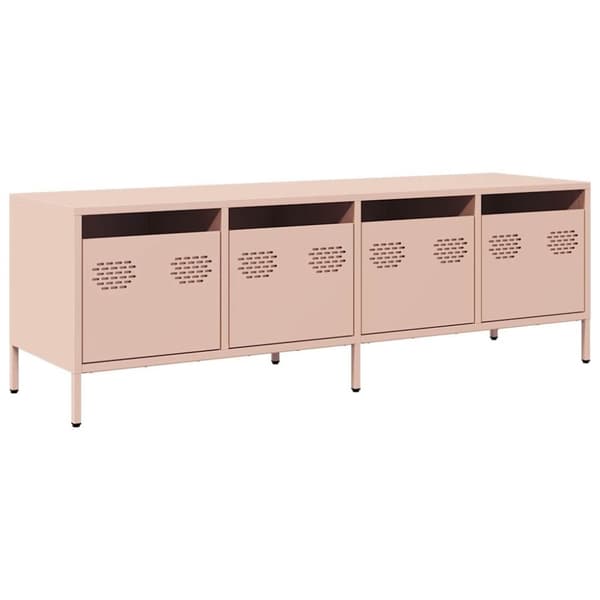 vidaXL tv-bord 135x39x43,5 cm koldvalset stål lyserød
