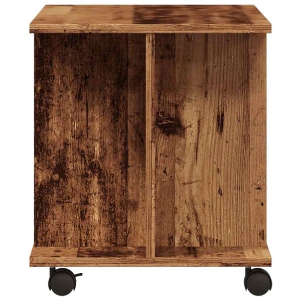 vidaXL Tv-bänk med hjul åldrat trä 80x40x45 cm konstruerat trä