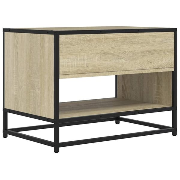 vidaXL TV-benk sonoma eik 61x40x46 cm konstruert tre og metall