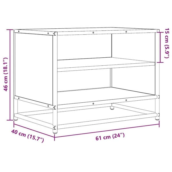 vidaXL TV-benk sonoma eik 61x40x46 cm konstruert tre og metall