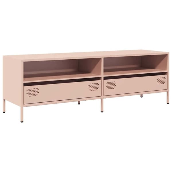 vidaXL tv-bord 135x39x43,5 cm koldvalset stål lyserød