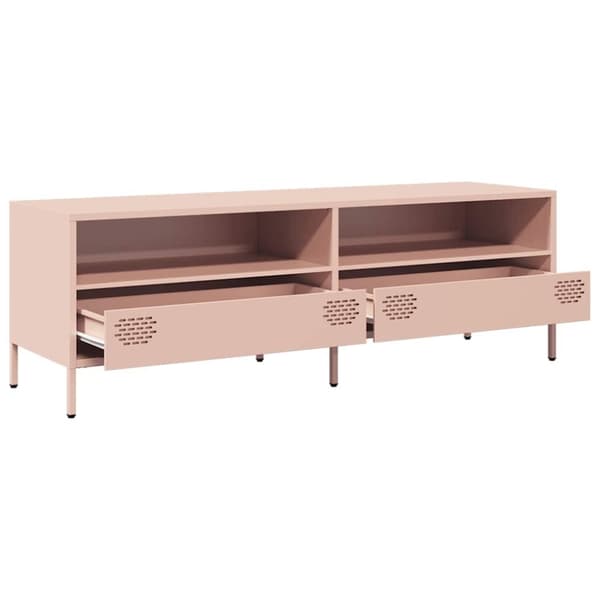 vidaXL tv-bord 135x39x43,5 cm koldvalset stål lyserød