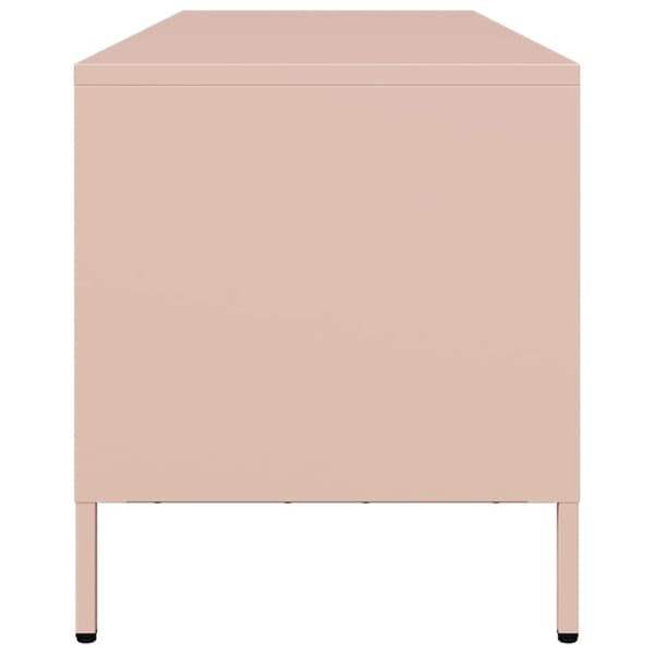 vidaXL tv-bord 135x39x43,5 cm koldvalset stål lyserød