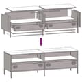 Miniatyrbillede 11 af 11: vidaXL tv-bord 135x39x43,5 cm koldvalset stål lyserød