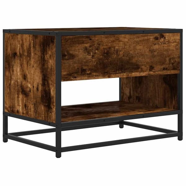 vidaXL Tv-bänk rökfärgad ek 61x40x46 cm konstruerat trä och metall