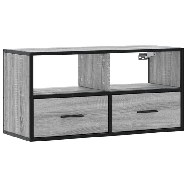 vidaXL Tv-bänk grå sonoma 80x31x39,5 cm konstruerat trä och metall