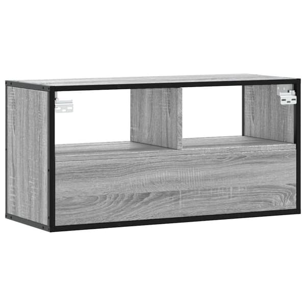 vidaXL Tv-bänk grå sonoma 80x31x39,5 cm konstruerat trä och metall