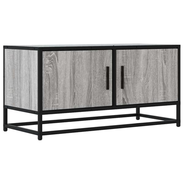 vidaXL tv-bord 80x34,5x40 cm konstrueret træ og metal grå sonoma-eg