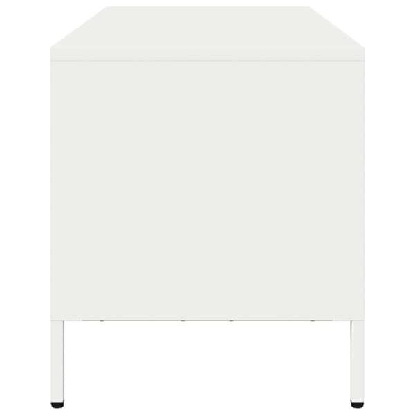 vidaXL Tv-bänk vit 101,5x39x43,5 cm kallvalsat stål