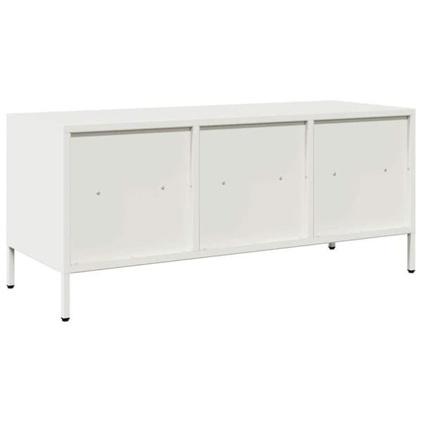 vidaXL Tv-bänk vit 101,5x39x43,5 cm kallvalsat stål