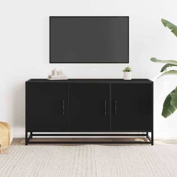 vidaXL Tv-bänk svart 100x35x50 cm konstruerat trä och metall