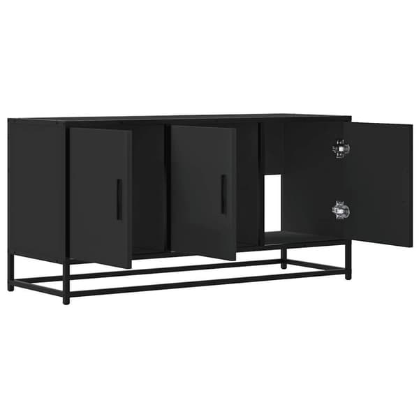 vidaXL Tv-bänk svart 100x35x50 cm konstruerat trä och metall