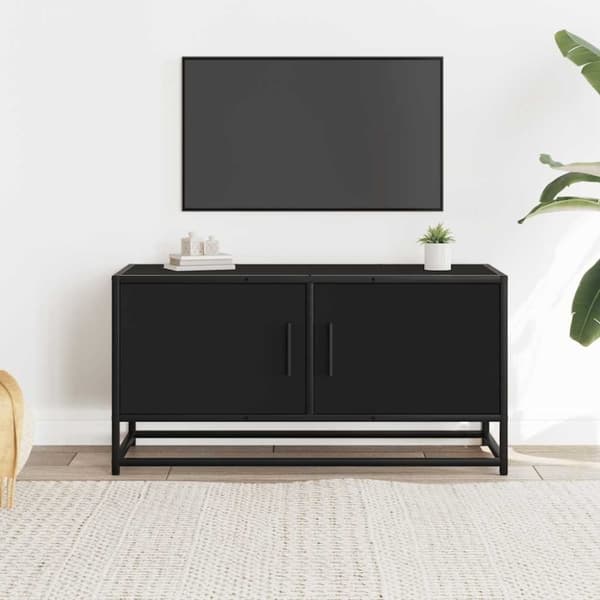 vidaXL tv-bord 80x34,5x40 cm konstrueret træ og metal sort