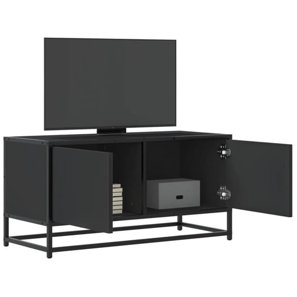vidaXL tv-bord 80x34,5x40 cm konstrueret træ og metal sort