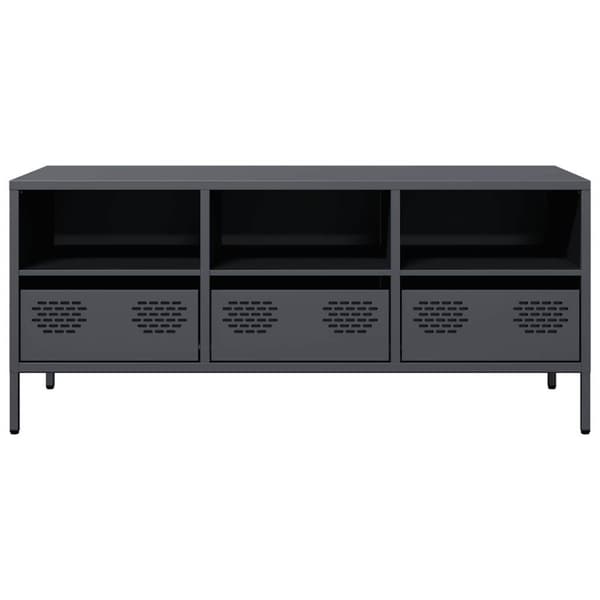 vidaXL tv-bord 101,5x39x43,5 cm koldvalset stål antracitgrå
