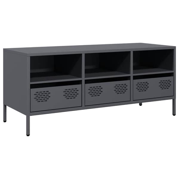 vidaXL tv-bord 101,5x39x43,5 cm koldvalset stål antracitgrå