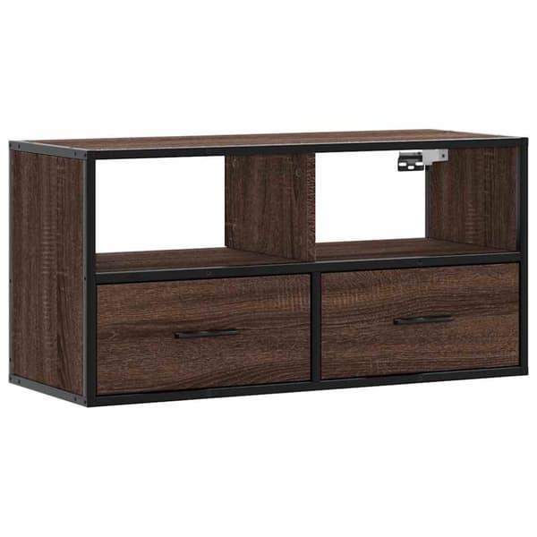 vidaXL TV-benk brun eik 80x31x39,5 cm konstruert tre og metall