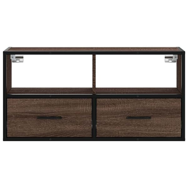 vidaXL TV-benk brun eik 80x31x39,5 cm konstruert tre og metall