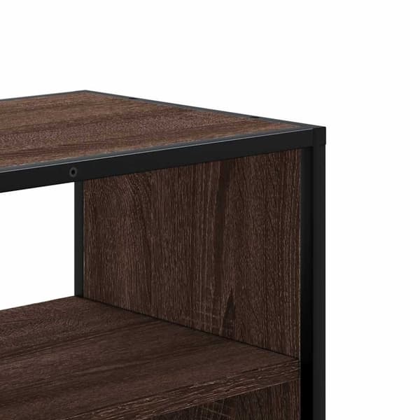 vidaXL TV-benk brun eik 80x31x39,5 cm konstruert tre og metall