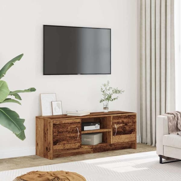 vidaXL TV-benk gammelt tre 102x30x37,5 cm konstruert tre